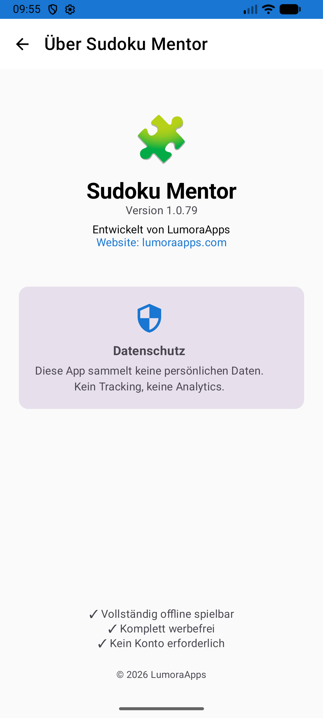Willkommensbildschirm der App