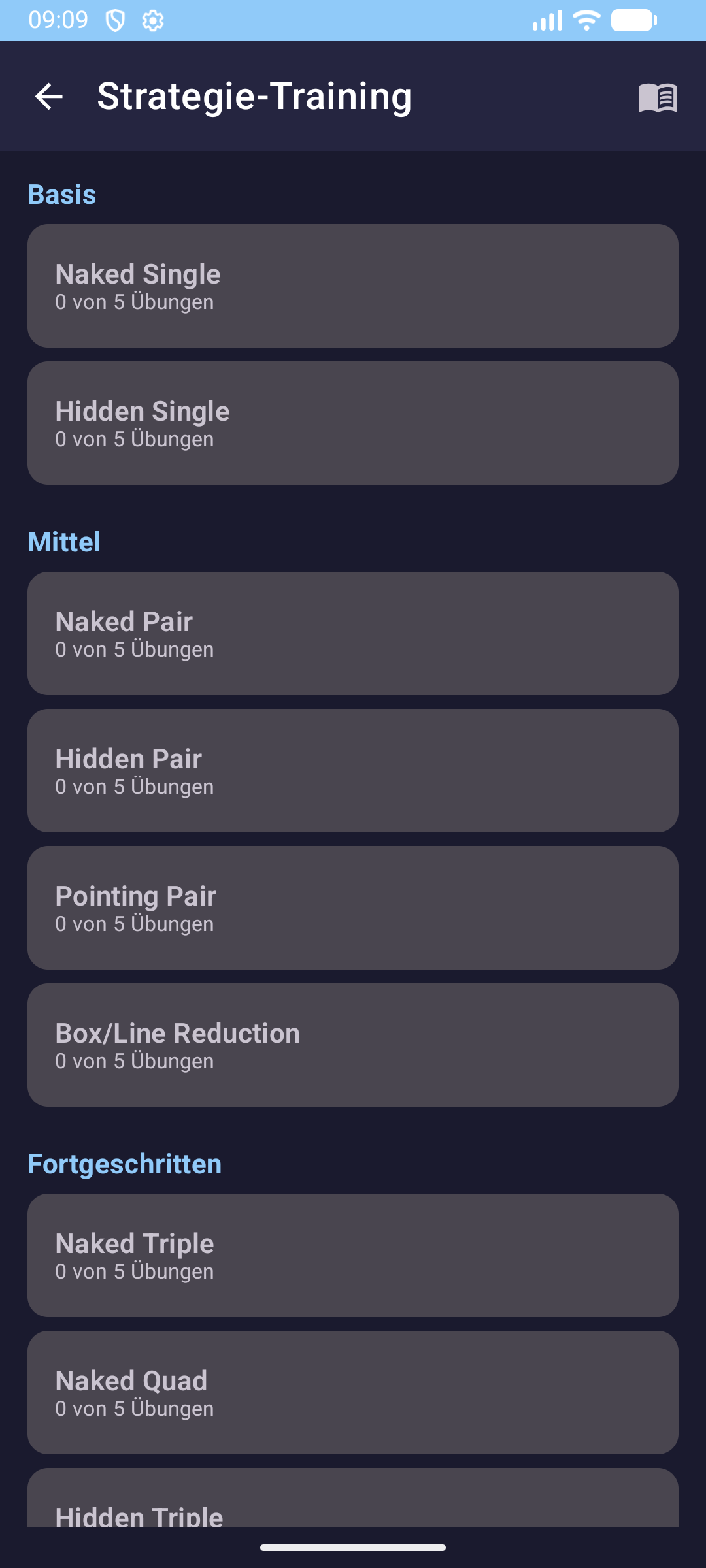 Strategie-Training mit verschiedenen Lerneinheiten